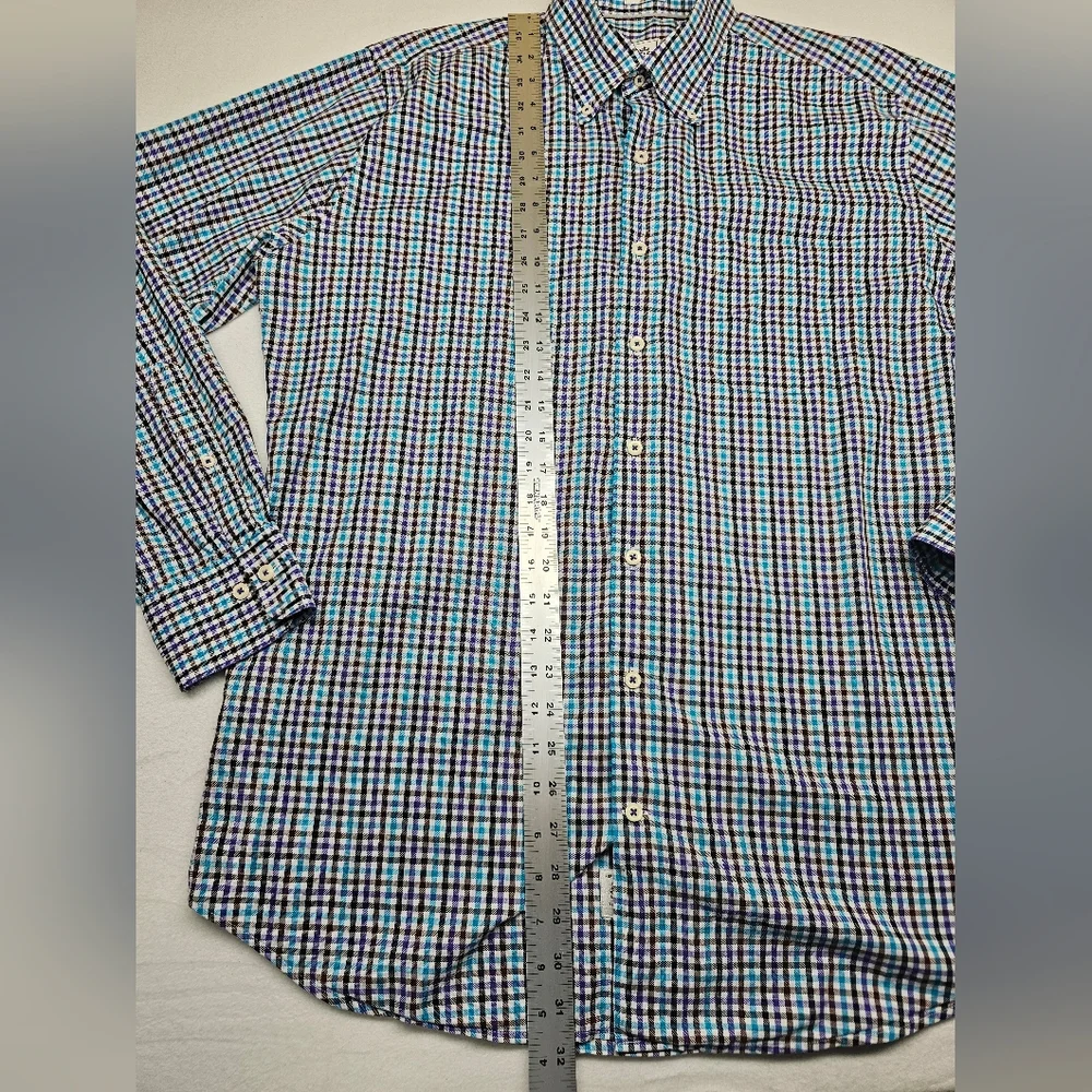 Peter Millar Crown Sport Gingham Check Long‎ Sleeve Button Down Shirt